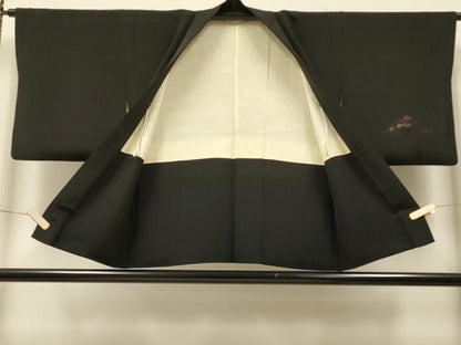 平和屋着物＃羽織　寿光織　樹林風景文　黒地　金銀糸　正絹　逸品　CABI6034in