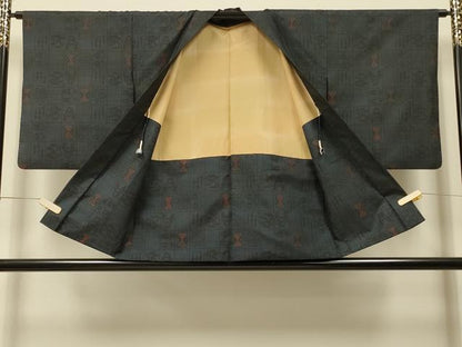 平和屋着物＃本場大島紬　羽織　7マルキ　抽象文　正絹　逸品　CABI6036in