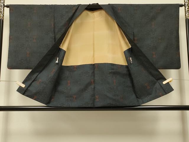 平和屋着物＃本場大島紬　羽織　7マルキ　抽象文　正絹　逸品　CABI6036in