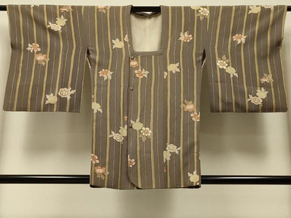 平和屋着物＃道行コート　草花間道　金彩　正絹　逸品　CABI6039in
