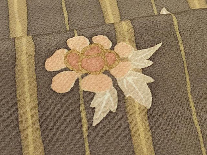 平和屋着物＃道行コート　草花間道　金彩　正絹　逸品　CABI6039in