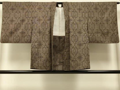 平和屋着物＃本場大島紬　羽織　7マルキ　幾何学文様　正絹　逸品　CABI6040in