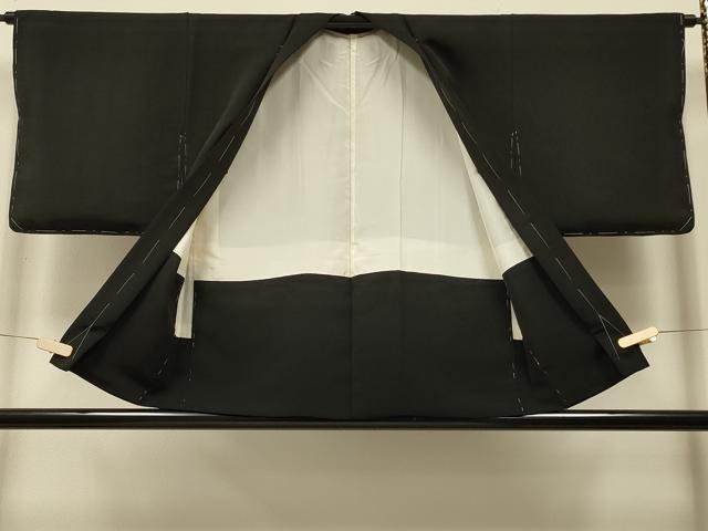 平和屋着物＃羽織　総刺繍　流水笹竹文　黒地　正絹　逸品　未使用　CABI6045in