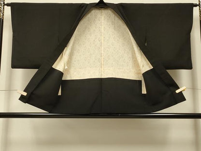 平和屋着物＃羽織　寿光織　風景文　黒地　金銀糸　正絹　逸品　CABI6046in