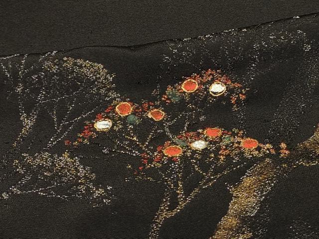 平和屋着物＃羽織　寿光織　風景文　黒地　金銀糸　正絹　逸品　CABI6046in
