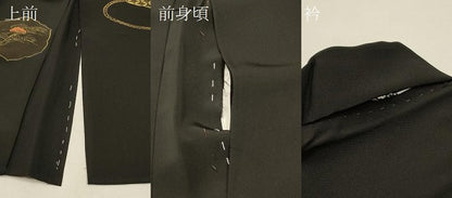 平和屋着物＃羽織　鏡裏花文　黒地　金彩　正絹　逸品　未使用　CABI6047in