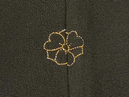 平和屋着物＃羽織　鏡裏花文　黒地　金彩　正絹　逸品　未使用　CABI6047in