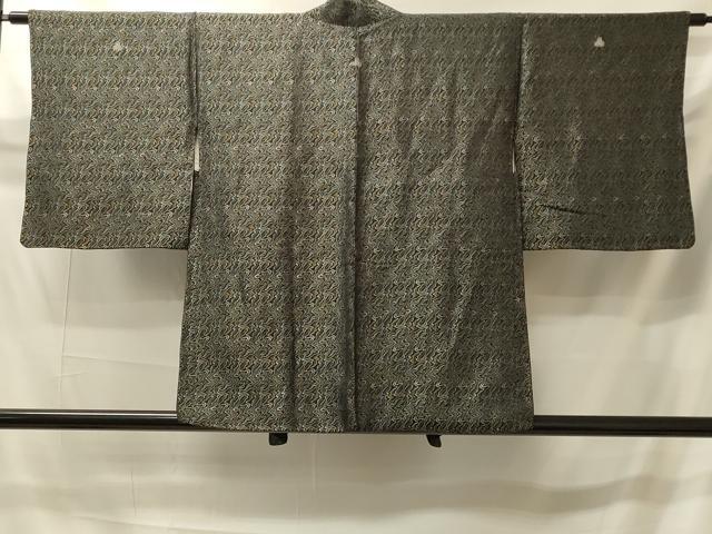 平和屋着物＃羽織　寿光織　霞文　黒地　金糸　正絹　逸品　CABI6051in