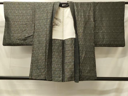 平和屋着物＃羽織　寿光織　霞文　黒地　金糸　正絹　逸品　CABI6051in