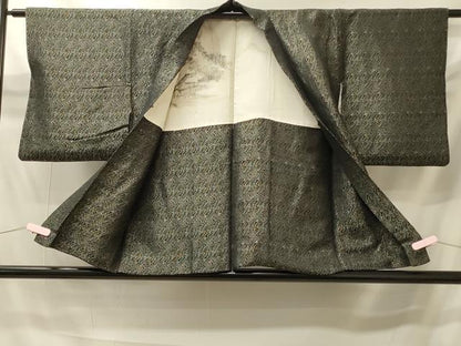 平和屋着物＃羽織　寿光織　霞文　黒地　金糸　正絹　逸品　CABI6051in