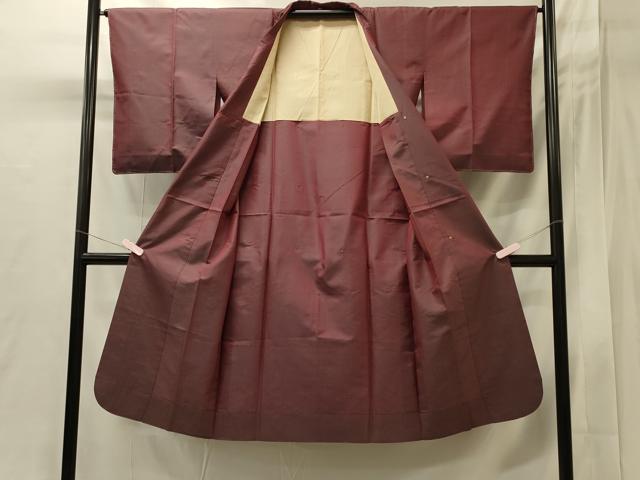 平和屋着物＃和装コート　雨コート　単衣　幾何学文様　ロング丈　正絹　逸品　CABI6056in