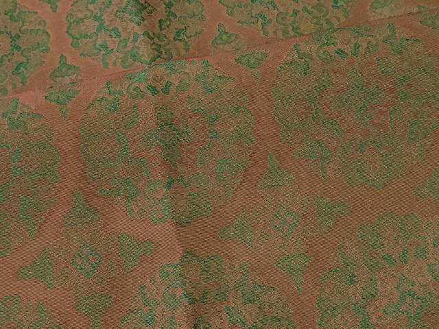 平和屋着物＃道中着　天平錦　正倉院花文　反端付き　ロング丈　正絹　逸品　未使用　CABI6058in