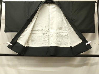 平和屋着物＃羽織　総刺繍　流水地紙花文　黒地　金銀糸　正絹　逸品　CABI6060in