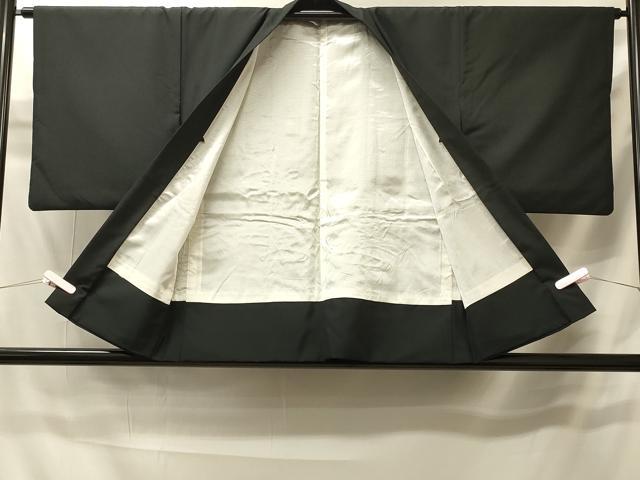 平和屋着物＃羽織　総刺繍　流水地紙花文　黒地　金銀糸　正絹　逸品　CABI6060in