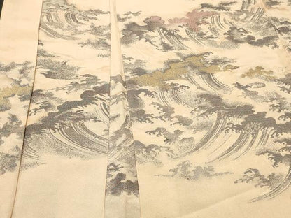 平和屋着物＃羽織　寿光織　立波文　金銀糸　正絹　逸品　CABI6067in