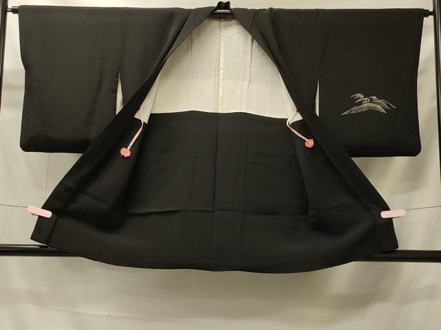 平和屋着物＃羽織　立波文　黒地　金銀彩　正絹　逸品　CABI6073in