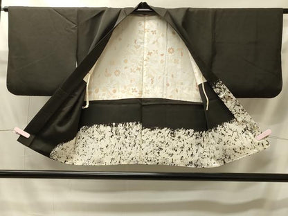 平和屋着物＃羽織　霞文　黒地　金銀彩　正絹　逸品　CABI6075in