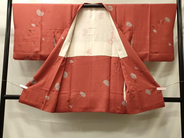 平和屋着物＃道行コート　絞り　地紋起こし　草花文　金彩　正絹　逸品　CABI6078in