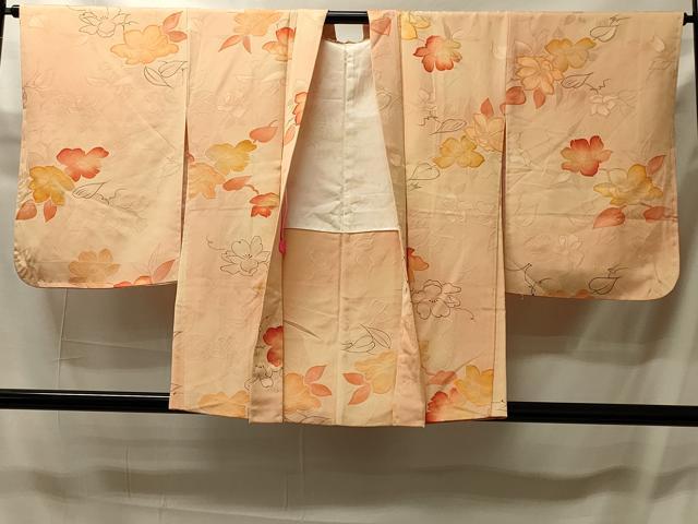 平和屋着物＃羽織　手描き　地紋起こし　草花文　正絹　逸品　未使用　CABI6083in