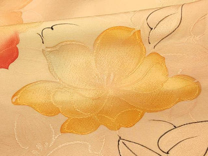 平和屋着物＃羽織　手描き　地紋起こし　草花文　正絹　逸品　未使用　CABI6083in