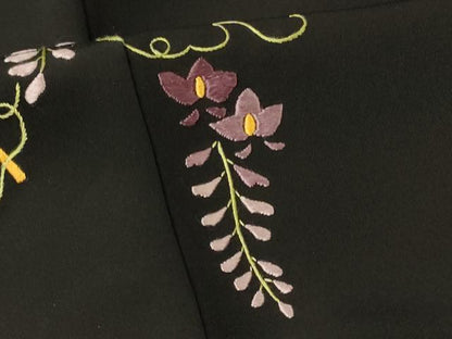 平和屋着物＃羽織　総刺繍　花籠文　黒地　正絹　逸品　未使用　CABI6085in