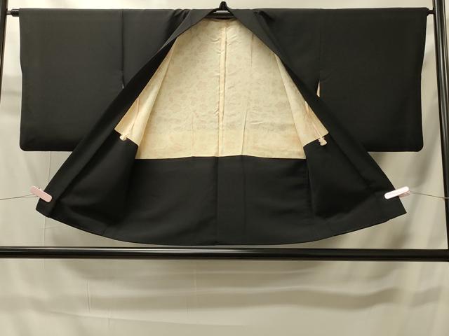 平和屋着物＃羽織　総刺繍　草花文　黒地　正絹　逸品　CABI6091in
