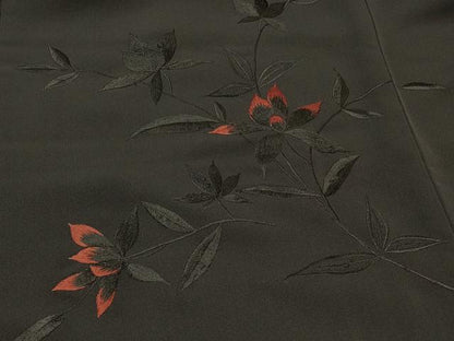 平和屋着物＃羽織　総刺繍　草花文　黒地　正絹　逸品　CABI6091in