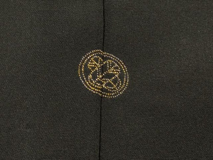 平和屋着物＃羽織　総刺繍　草花文　黒地　正絹　逸品　CABI6091in
