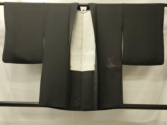 平和屋着物＃羽織　総刺繍　乱菊　黒地　正絹　逸品　CABI6092in