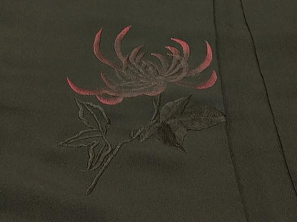 平和屋着物＃羽織　総刺繍　乱菊　黒地　正絹　逸品　CABI6092in