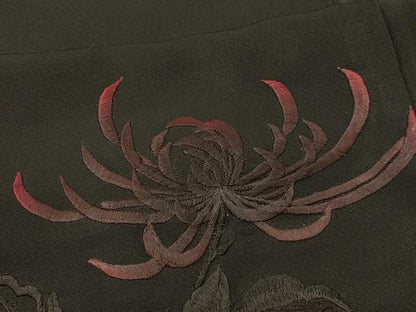 平和屋着物＃羽織　総刺繍　乱菊　黒地　正絹　逸品　CABI6092in