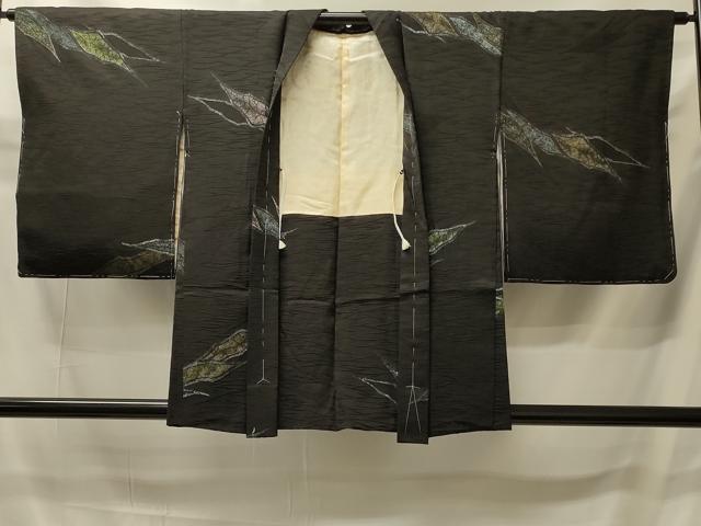 平和屋着物＃羽織　寿光織　霞文　黒地　金銀糸　正絹　逸品　未使用　CABI6096in