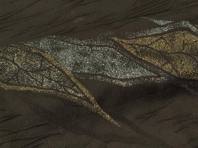 平和屋着物＃羽織　寿光織　霞文　黒地　金銀糸　正絹　逸品　未使用　CABI6096in