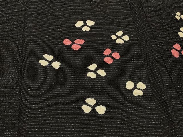 平和屋着物＃羽織　絞り　舞花文　黒地　正絹　逸品　CABI6099in