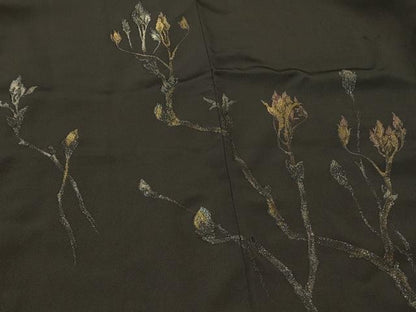 平和屋着物＃羽織　寿光織　枝蕾　黒地　金銀糸　正絹　逸品　CABI6100in