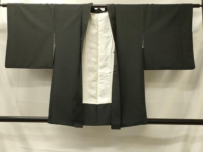 平和屋着物＃羽織　総刺繍　枝花文　黒地　洗える着物　CABI6102in