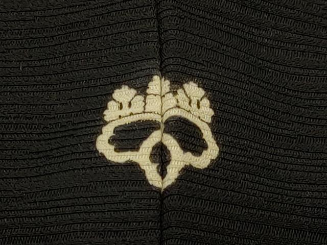 平和屋着物＃羽織　寿光織　笹竹文　黒地　金銀糸　正絹　逸品　CABI6104in