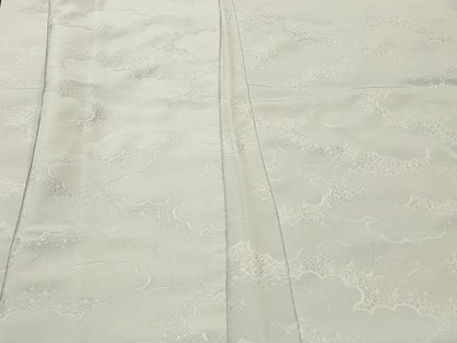 平和屋着物＃羽織　色無地　雲重ね地紋　錆青磁色　正絹　逸品　CABI6108in