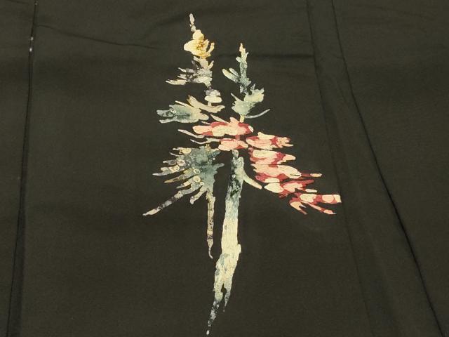 平和屋着物＃羽織　刺繍　樹林文　黒地　正絹　逸品　CABI6112in