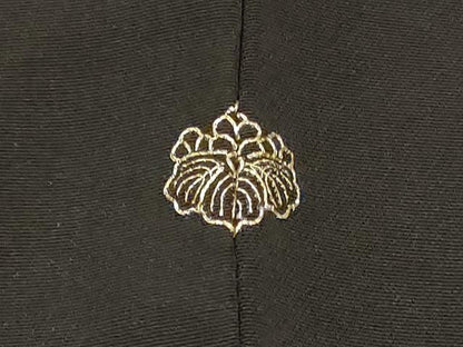 平和屋着物＃羽織　枝花文　黒地　金彩　正絹　逸品　CABI6114in