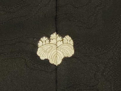 平和屋着物＃羽織　寿光織　吉祥花唐草文　黒地　金銀糸　正絹　逸品　CABI6117in