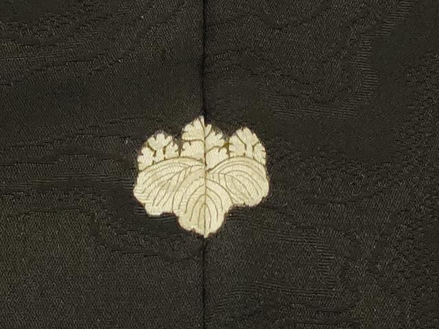 平和屋着物＃羽織　寿光織　吉祥花唐草文　黒地　金銀糸　正絹　逸品　CABI6117in