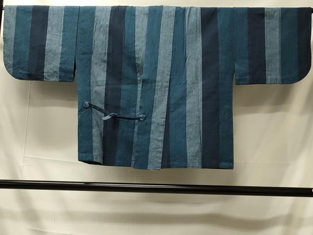 平和屋着物＃道中着　紬地　単衣　間道　綿　CABI6119in