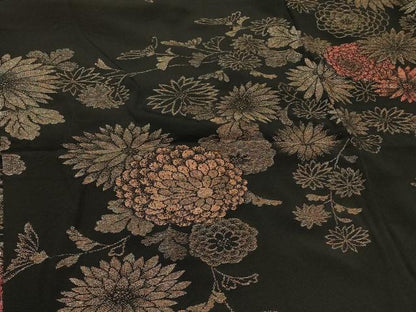 平和屋着物＃羽織　寿光織　菊づくし　黒地　金糸　正絹　逸品　CABI6124in