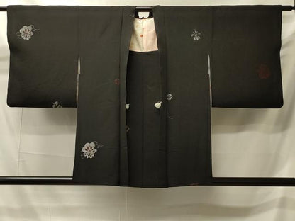 平和屋着物＃羽織　寿光織　宝尽くし文　黒地　金銀糸　正絹　逸品　CABI6128in