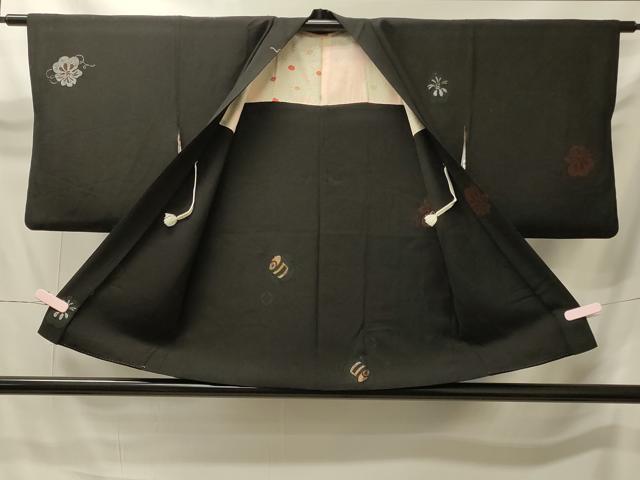 平和屋着物＃羽織　寿光織　宝尽くし文　黒地　金銀糸　正絹　逸品　CABI6128in