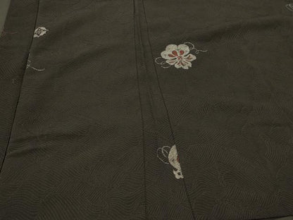 平和屋着物＃羽織　寿光織　宝尽くし文　黒地　金銀糸　正絹　逸品　CABI6128in