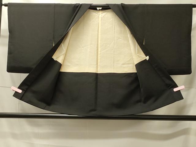 平和屋着物＃羽織　寿光織　屏風草花文　黒地　金銀糸　正絹　逸品　CABI6129in