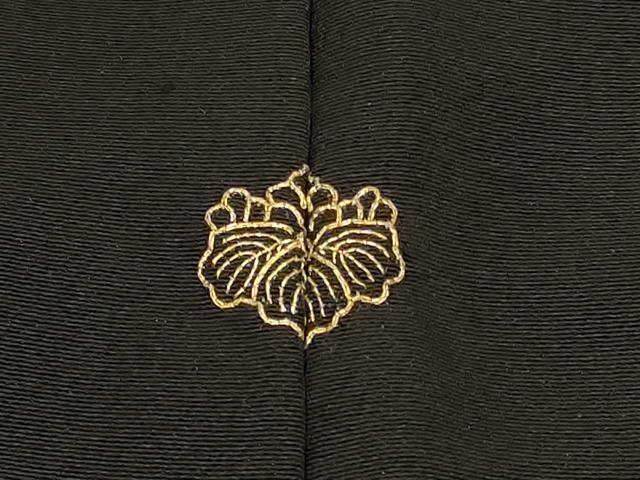 平和屋着物＃羽織　仕覆枝花文　黒地　金銀糸　正絹　逸品　未使用　CABI6130in