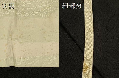 平和屋着物＃羽織　寿光織　舞花文　黒地　金銀糸　正絹　逸品　CABI6131in